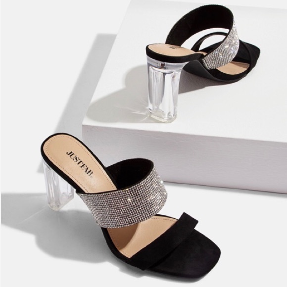 Take 40% Off JustFab Black Sidewalk Slayer Sandals Size 7 NIB - Picture 3 of 7